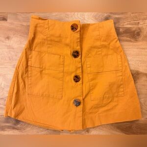 Finders Keepers Button-Down Skort in Mustard - Size M